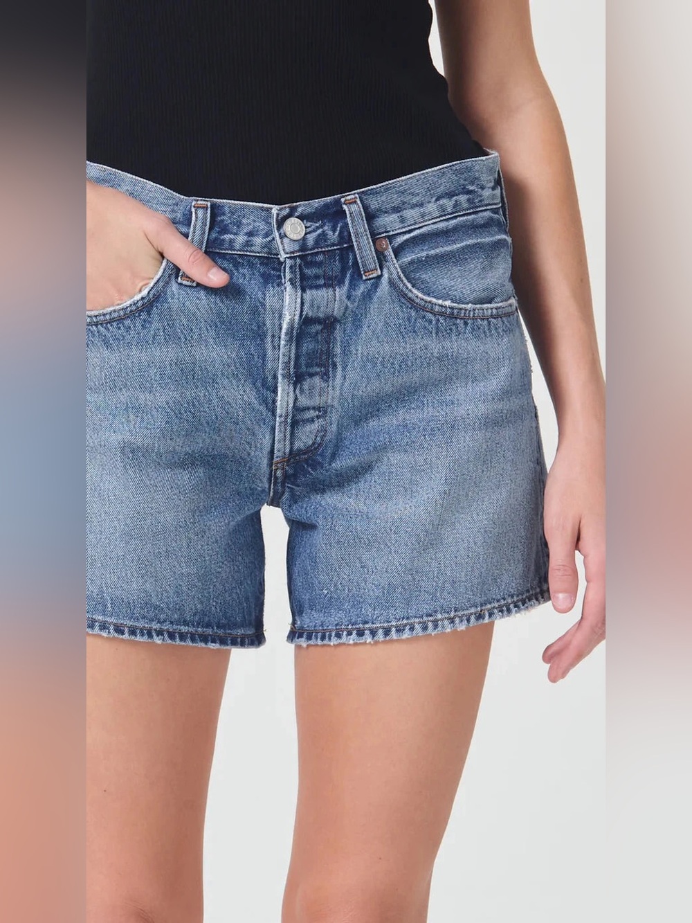 NWT AGOLDE Denim Parker Long High Rise Loose Short in Occurrence, Size 34